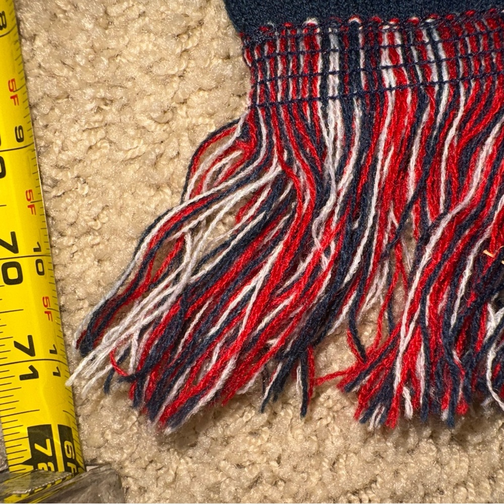 Team USA Olympic Scarf Red White Blue Knit Fringe Winter Sports Fan Gear - Picture 6 of 7